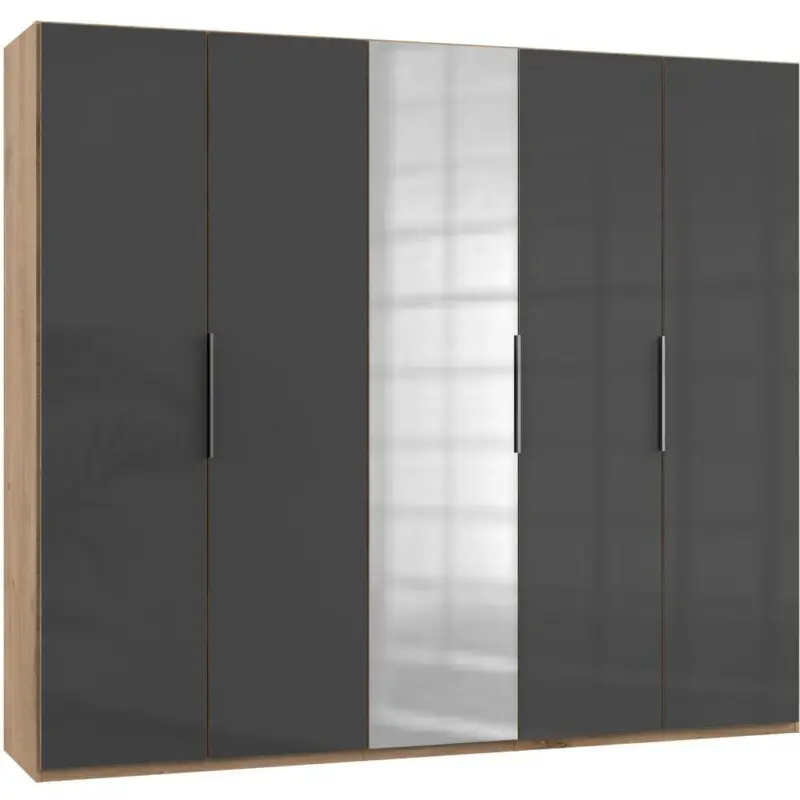 Dreht&uuml;renschrank 250cm Level, Grau/eiche Dekor