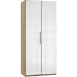 M&ouml;belix Dreht&uuml;renschrank 100cm Level, Wei&szlig;/eiche Dekor