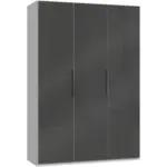 Möbelix Drehtürenschrank 150cm Level, Grau/weiß