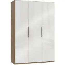 Drehtürenschrank 150cm Level, Weiß/eiche Dekor