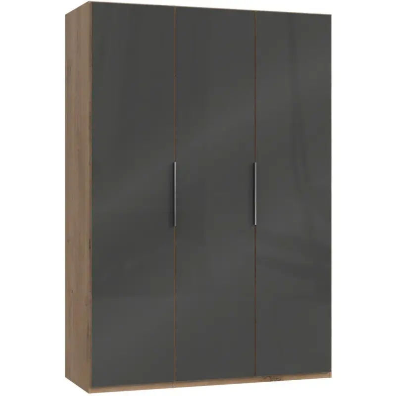Drehtürenschrank 150cm Level, Grau/eiche Dekor