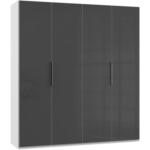 Möbelix Drehtürenschrank 200cm Level, Grau/weiß