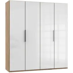 Drehtürenschrank200cm Level, Weiß/eiche Dekor