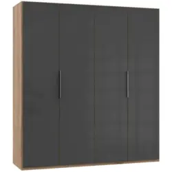 Drehtürenschrank 200cm Level, Grau/eiche Dekor