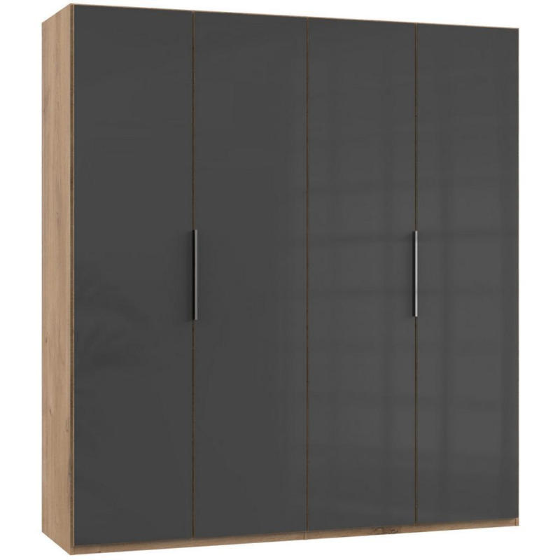 Drehtürenschrank 200cm Level, Grau/eiche Dekor