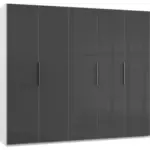 Möbelix Drehtürenschrank 250cm Level, Grau/weiß