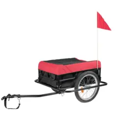 Fahrradanhänger Klappbar Rot/schwarz Mit Reflektoren