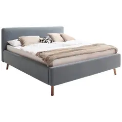 Polsterbett Mattis 180x200cm Hellblau, Inkl. Bettkasten