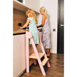 Lernturm Space Saving Pink/natur