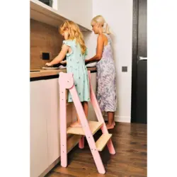 Lernturm Space Saving Pink/natur