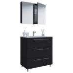 Möbelix Badezimmer Schubo 3-Teilig Schwarz B: 80 cm