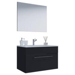 Badezimmer Badinos 3-teilig Schwarz B: 80 Cm