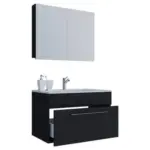 M&ouml;belix Badezimmer Badinos 3-teilig Schwarz B: 60 Cm