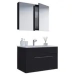 M&ouml;belix Badezimmer Badinos 3-teilig Schwarz B: 80 Cm