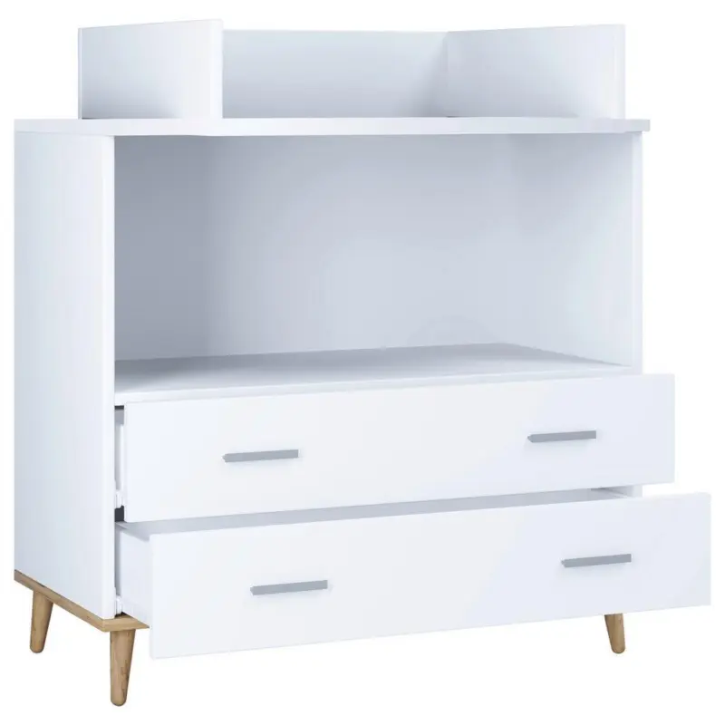 Wickelkommode Landos B: 80 Cm Wei&szlig;/honigeiche 1 T&uuml;r