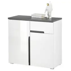 Kommode Boston Weiß/Anthrazit B: 88 cm