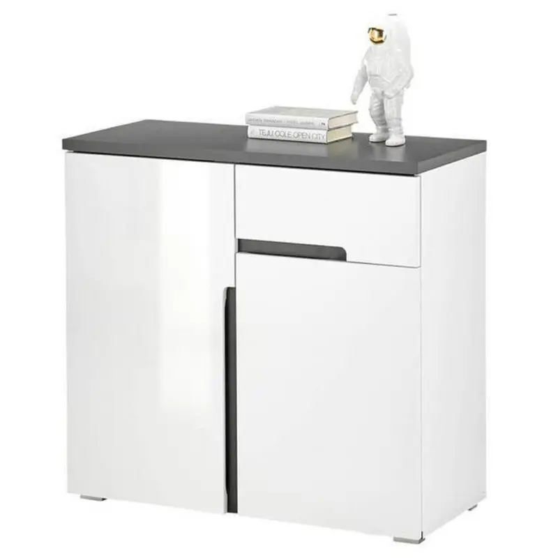 Kommode Boston Weiß/Anthrazit B: 88 cm