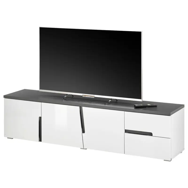 Lowboard Boston B: 176 Cm Wei&szlig;/anthrazit