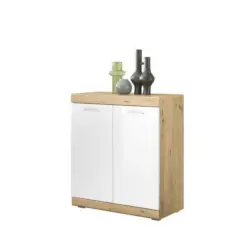 Kommode 80cm Nola Wei&szlig;/eiche Artisan