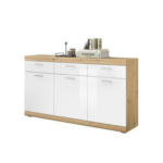 Möbelix Sideboard Nola Weiß/Eiche Artisan B: 165 cm