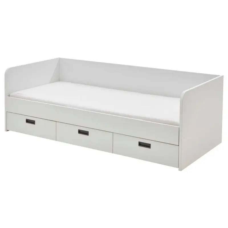 Stauraumbett 200 X 90-180 Cm Weiß