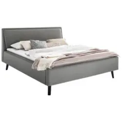 Polsterbett Frieda 160x200cm Hellgrau, Inkl. Bettkasten