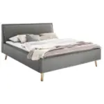 M&ouml;belix Polsterbett Frieda 180x200cm Hellgrau, inkl. Bettkasten