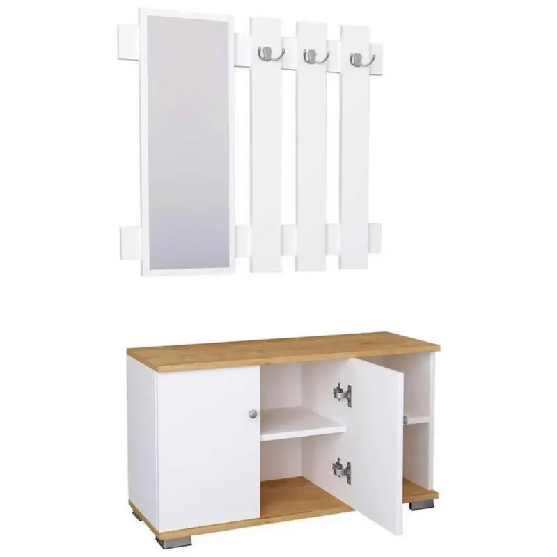 Garderobe Gados 2--teilig. Honigeiche Dekor