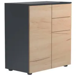 Kommode Dalrosa Anthrazit/Honigeiche Dekor