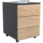 M&ouml;belix Rollcontainer Anthrazit/ Eiche Dekor Dalrosa 39x55x45cm