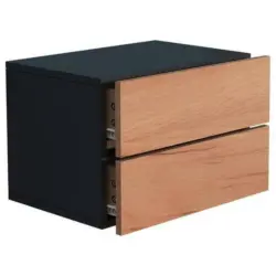 Nachtkästchen Usal L B: 45 Cm Schwarz/eiche Dekor