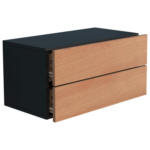 Möbelix Nachtkästchen Usal L B: 60 Cm Schwarz/eiche Dekor