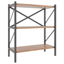 Regal Mit 3 Ablagen Insasi B: 66 Cm Eiche Dekor/schwarz