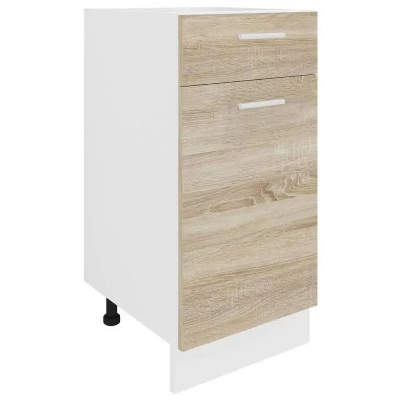 Küchenunterschrank Esilo B: 40 Cm Weiß/eiche Dekor