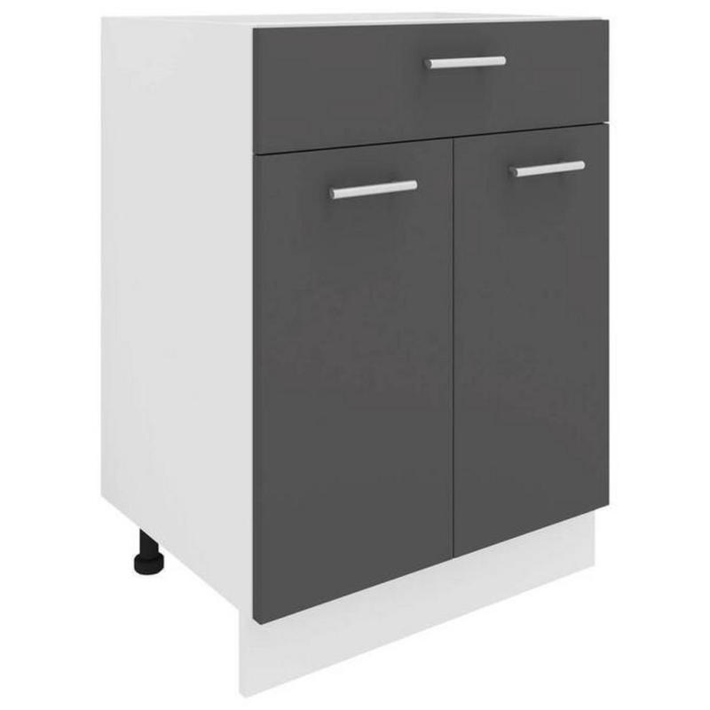 Küchenunterschrank Esilo B: 60 Cm Anthrazit/weiß