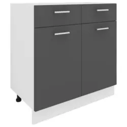 Küchenunterschrank Esilo B: 80 Cm Anthrazit/weiß