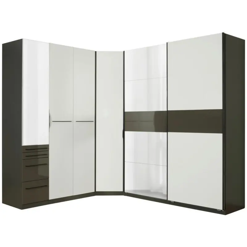Eckschrank Mit Spiegel B: 225cm Ondega Anthrazit/weiß