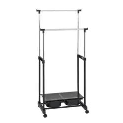 Rollgarderobe Schwarz/chromfarben