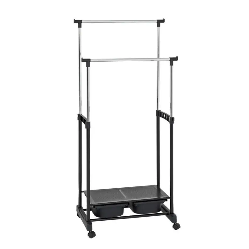 Rollgarderobe Schwarz/chromfarben