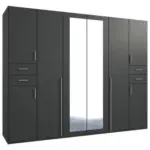 Möbelix Drehtürenschrank Mit Spiegel + Laden B: 270 Cm Vegas, Graphit