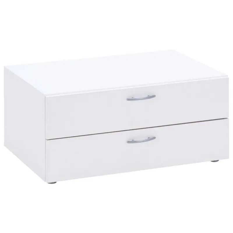 Schubladenbox Basic Weiß 2 Laden
