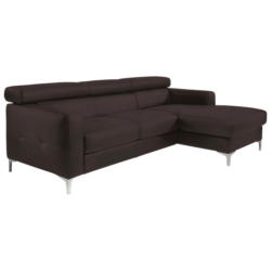 Ecksofa Sammy Dunkelbraun Leder