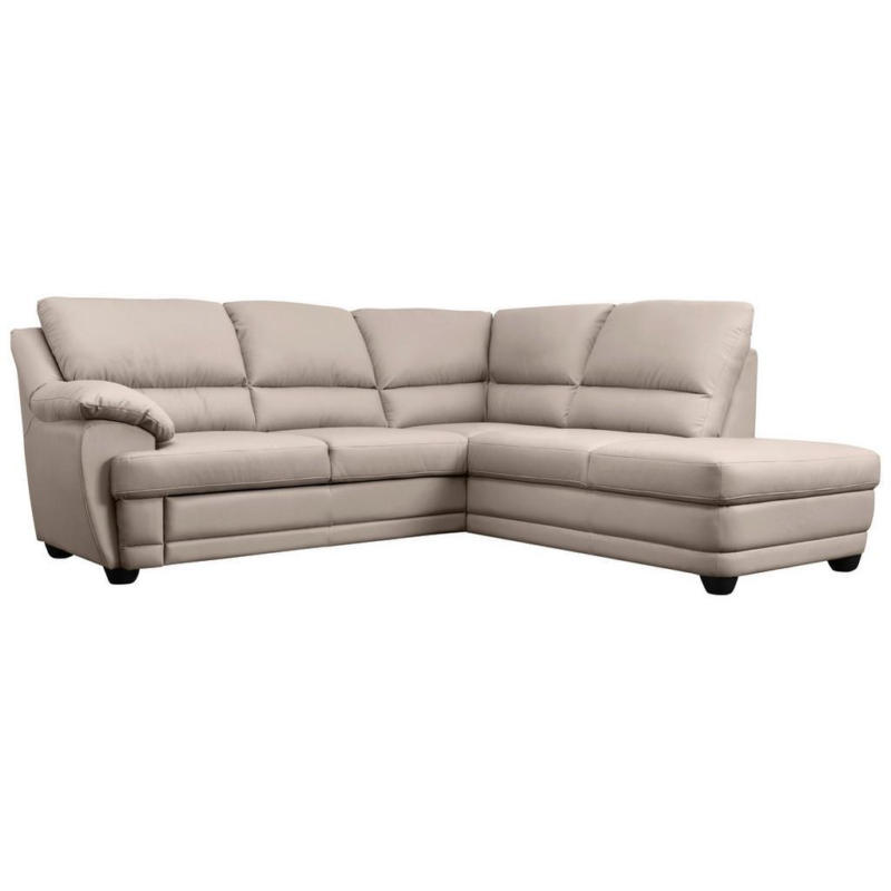 Ecksofa Nebolo Sandfarben Lederlook