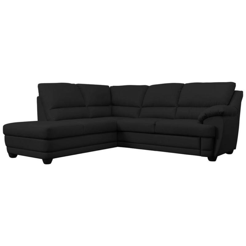 Ecksofa Nebolo Schwarz Lederlook