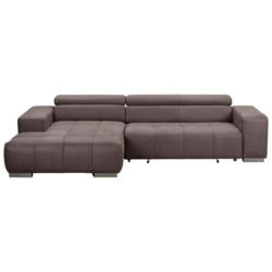 Ecksofa mit Relaxfunktion Orion Graubraun Mikrofaser