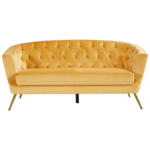 Möbelix 3-sitzer-sofa Lita Gelb Samt Chesterfield-Design