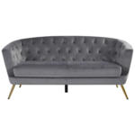 Möbelix 3-sitzer-sofa Lita Grau Samt Chesterfield-Design