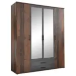Möbelix Drehtürenschrank Mit Spiegel 159 Cm Chicago, Akazienfarben