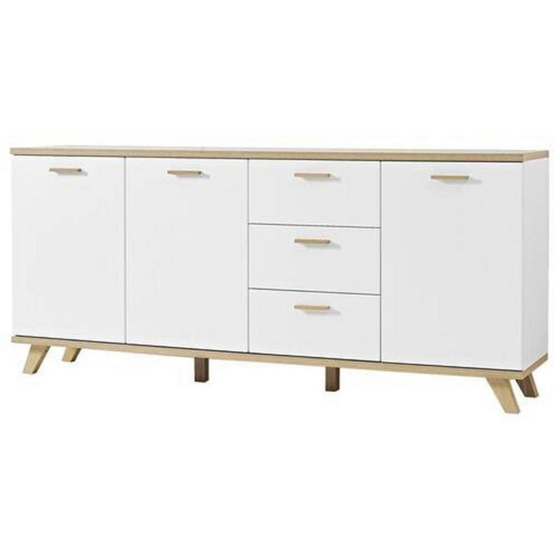 Sideboard B: 192 cm Gw-Oslo Weiß/Eiche Dekor