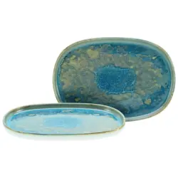 YUKi Servierplatte Blau/Grün 2-teilig